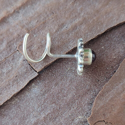 ORECCHINI da naso argento 925 con spirale e pietra - SANTORINI