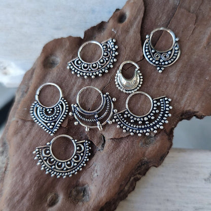 Orecchini septum in argento 925 brunito - JODHPUR
