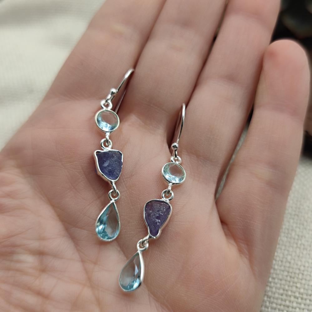 Orecchini argento 925 con ametista e topazio - NILA