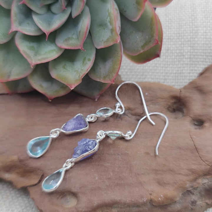 Orecchini argento 925 con ametista e topazio - NILA