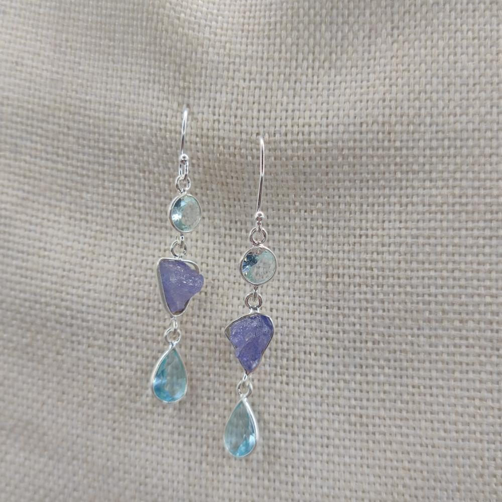 Orecchini argento 925 con ametista e topazio - NILA