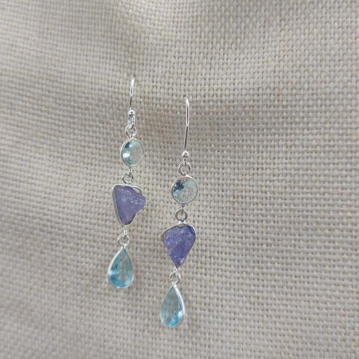 Orecchini argento 925 con ametista e topazio - NILA