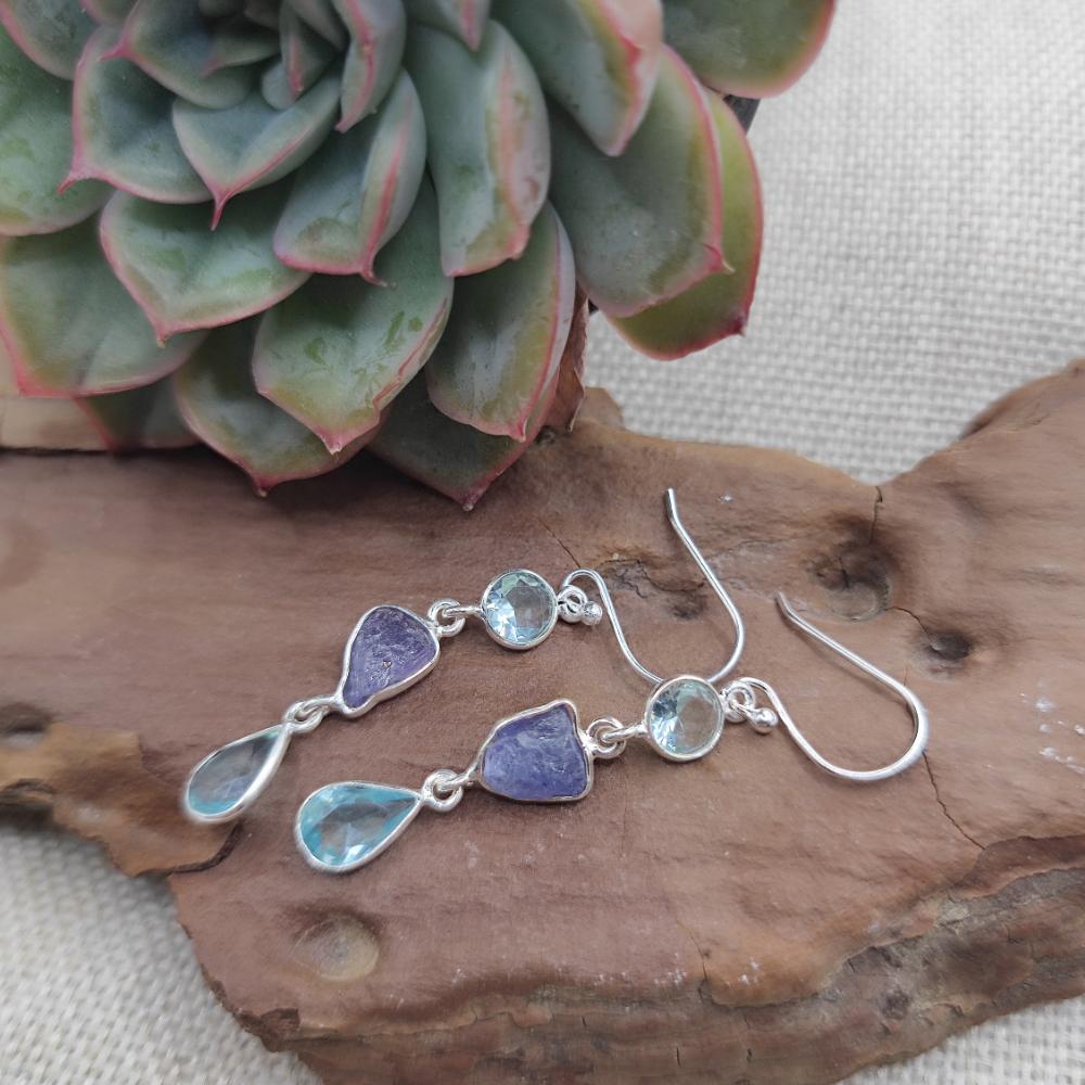 Orecchini argento 925 con ametista e topazio - NILA