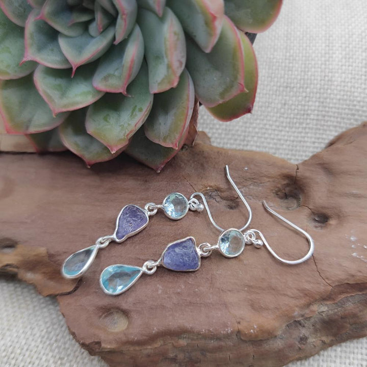 Orecchini argento 925 con ametista e topazio - NILA