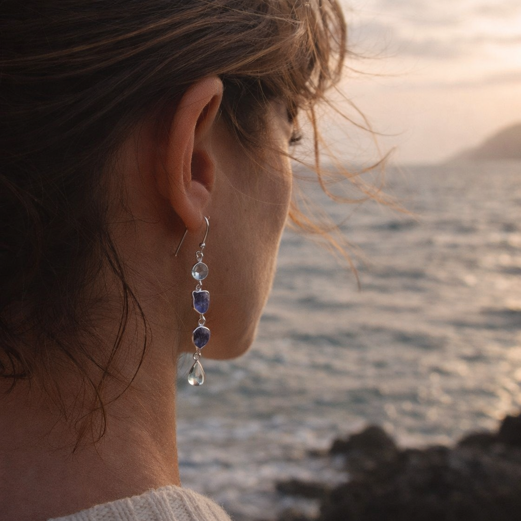 Orecchini argento 925 con ametista e topazio - NILA