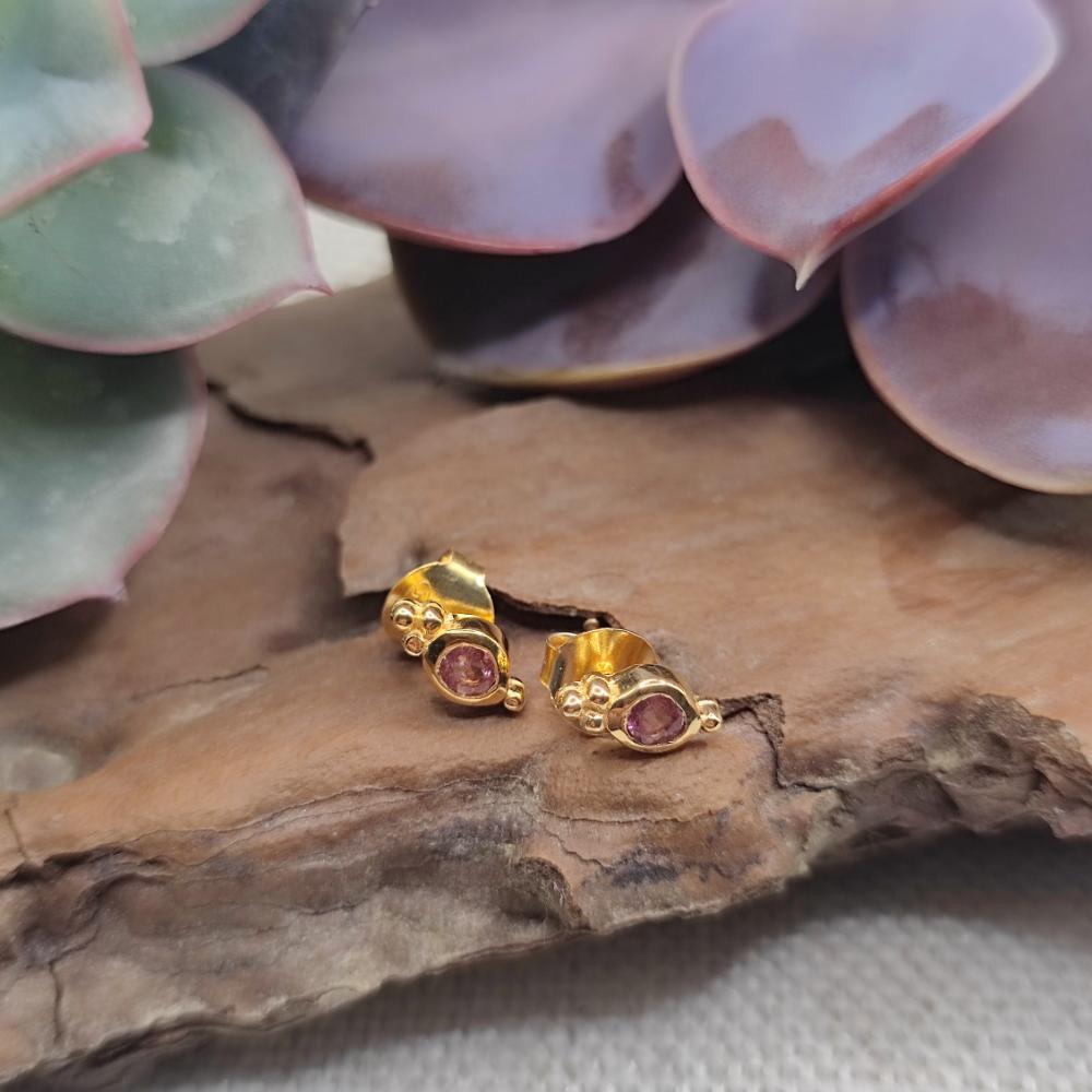 ORECCHINI in argento dorato con pietra - NAOOR