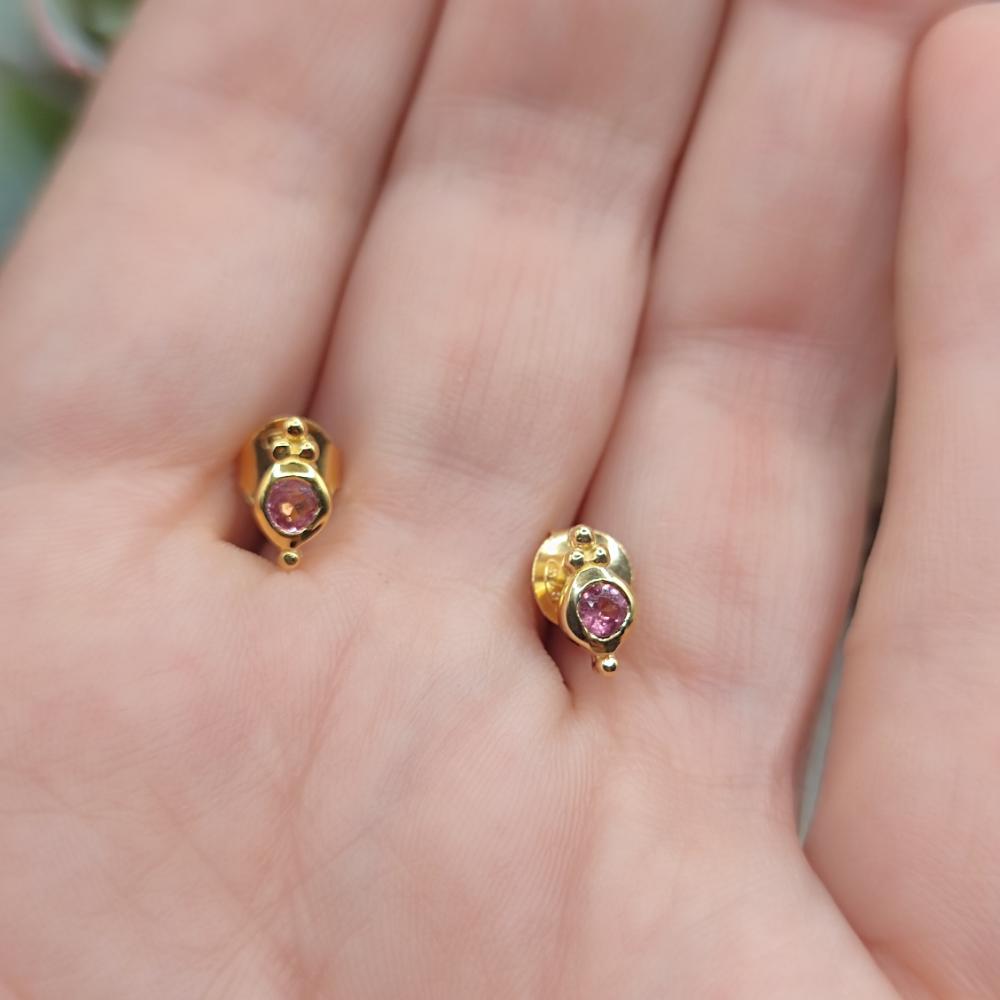 ORECCHINI in argento dorato con pietra - NAOOR