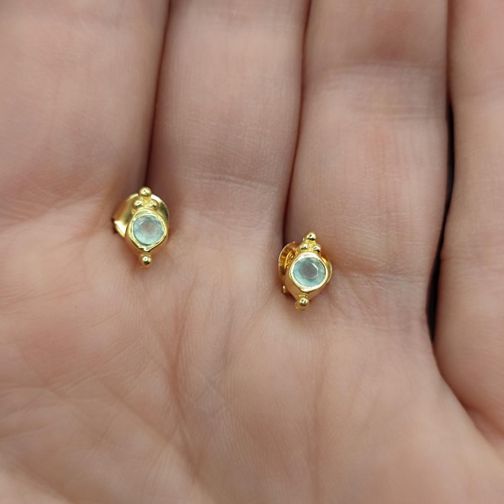 ORECCHINI in argento dorato con calcedonio- NAOOR