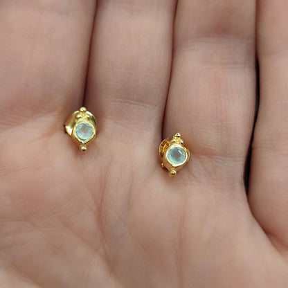 ORECCHINI in argento dorato con calcedonio- NAOOR