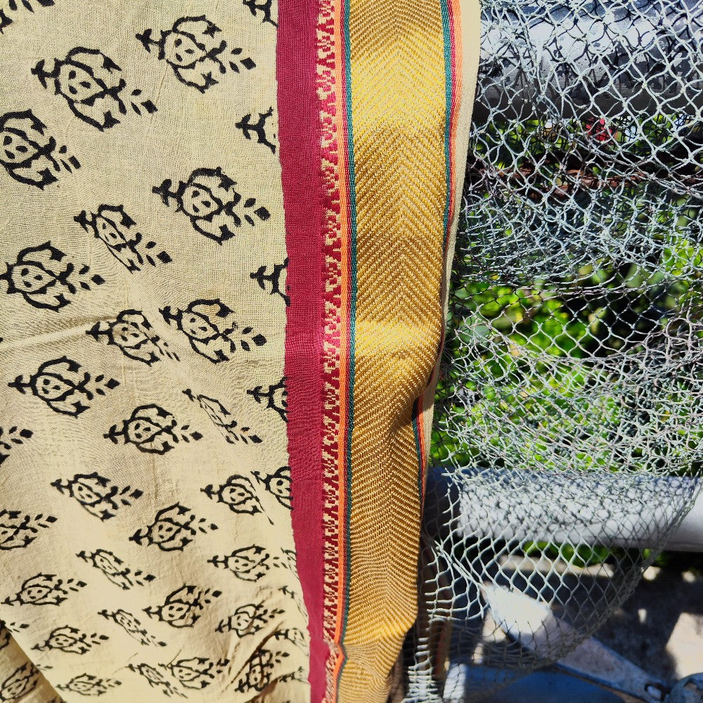 Pareo - Sciarpa artigianale in cotone -Telo da mare - UHMA