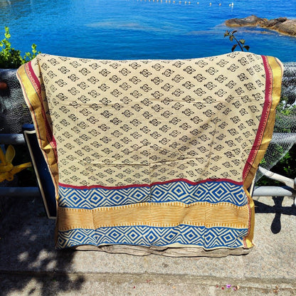 Pareo - Sciarpa artigianale in cotone -Telo da mare - UHMA