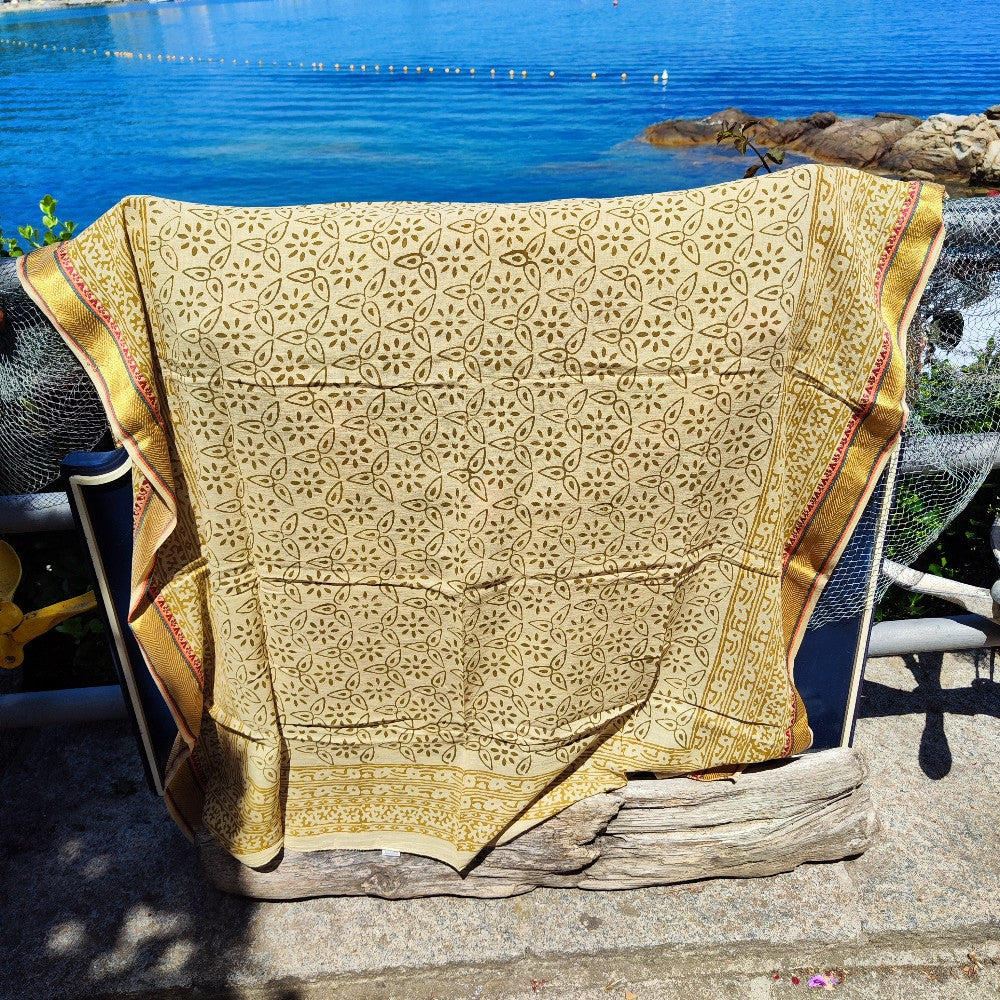 Pareo - Sciarpa artigianale in cotone -Telo da mare - LALE