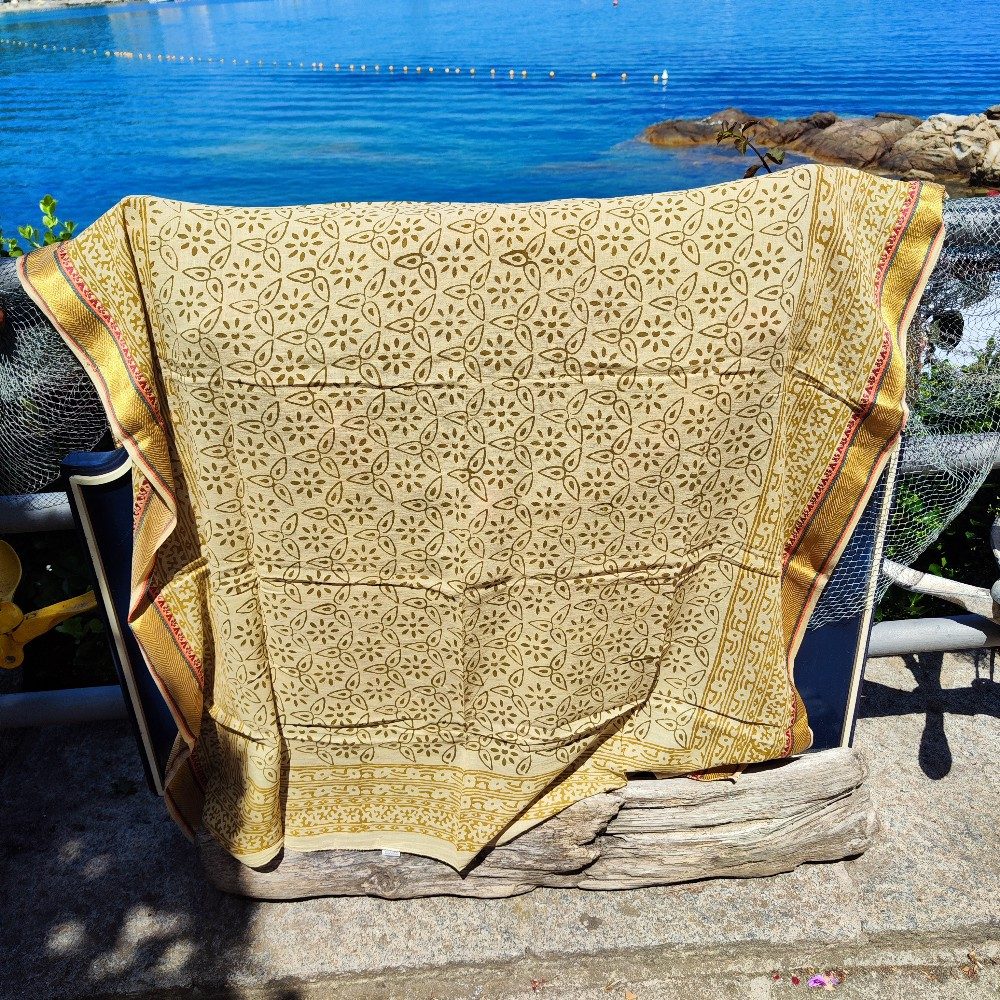 Pareo - Sciarpa artigianale in cotone -Telo da mare - LALE