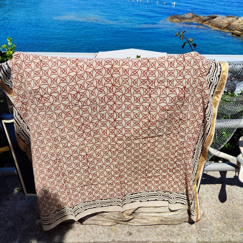 Pareo - Sciarpa artigianale in cotone -Telo da mare - IGLA