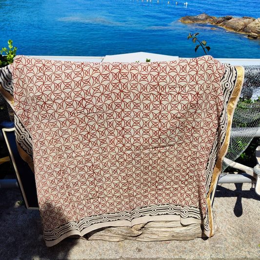 Pareo - Sciarpa artigianale in cotone -Telo da mare - IGLA