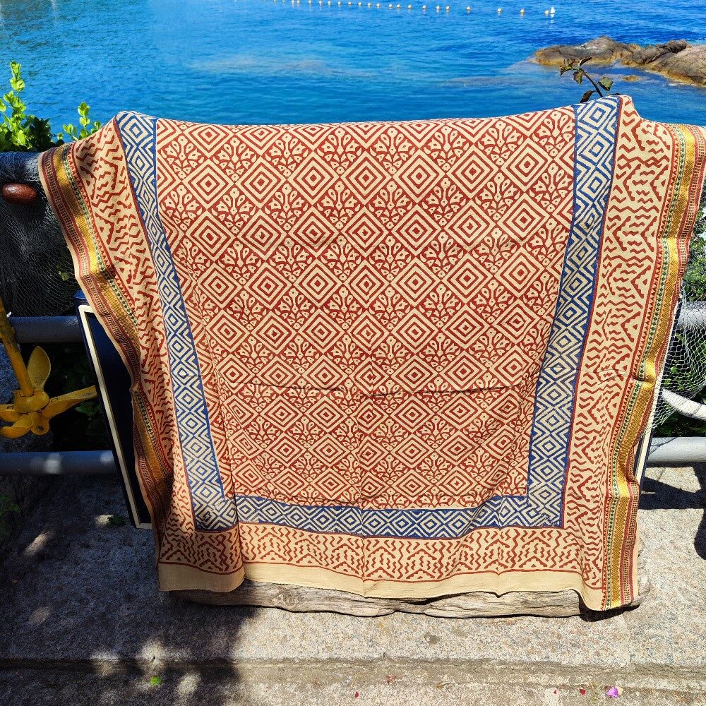 Pareo - Sciarpa artigianale in cotone -Telo da mare - NANDA