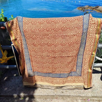 Pareo - Sciarpa artigianale in cotone -Telo da mare - NANDA