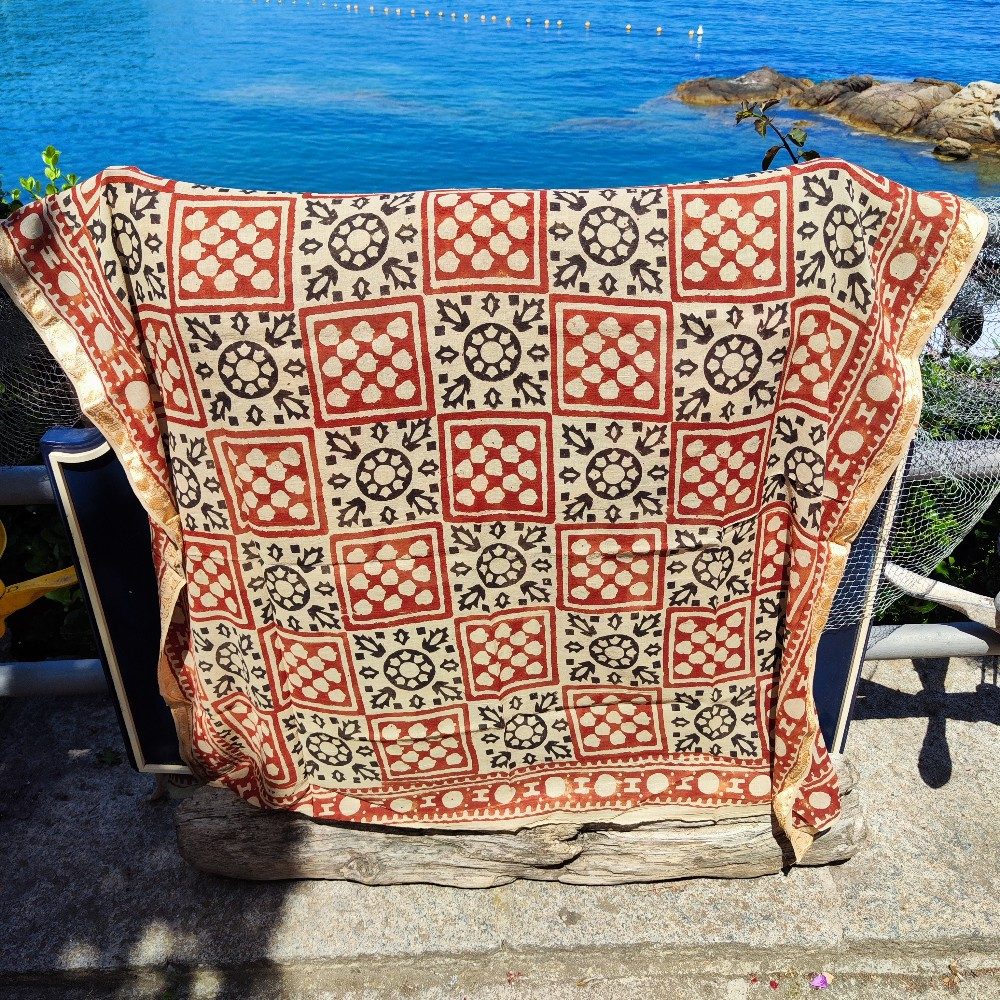 Pareo - Sciarpa artigianale in cotone -Telo da mare - NAMUK