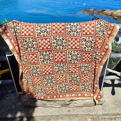 Pareo - Sciarpa artigianale in cotone -Telo da mare - NAMUK