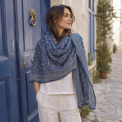 Pareo - Sarong BATIK etnico in 100% cotone artigianale - CAVOLI – sciarpa