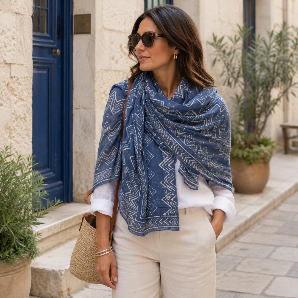 Pareo - Sarong BATIK etnico in 100% cotone artigianale - LACONA – sciarpa