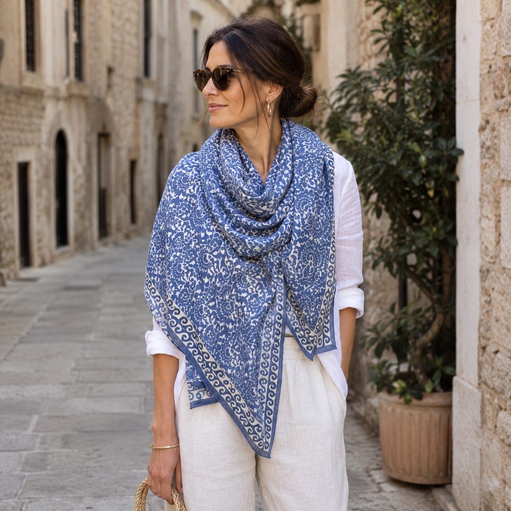 Pareo - Sarong BATIK etnico in 100% cotone artigianale - ZUCALE – sciarpa