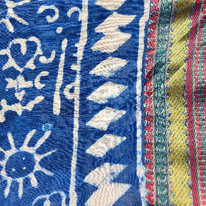 Pareo - Sarong etnico in 100% cotone artigianale - ABEDAN – blu