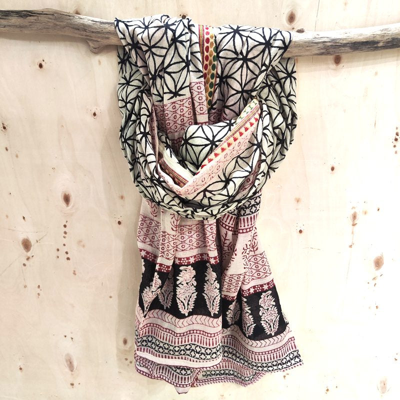 Pareo - Sciarpa artigianale in cotone -Telo da mare - FL