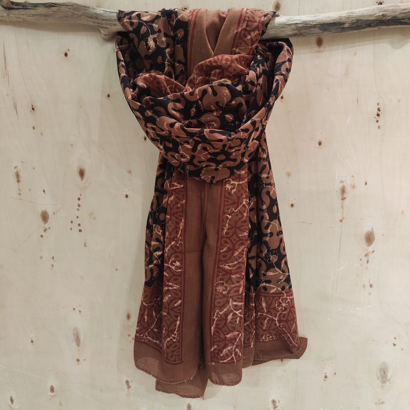 Pareo Sciarpa - Sarong in 100% cotone artigianale - BROWN
