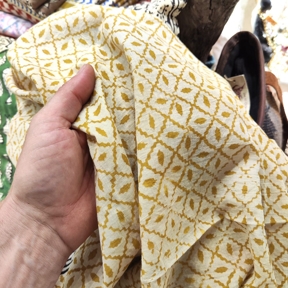Pareo - Sarong in 100% cotone artigianale - MIRNA – ocra
