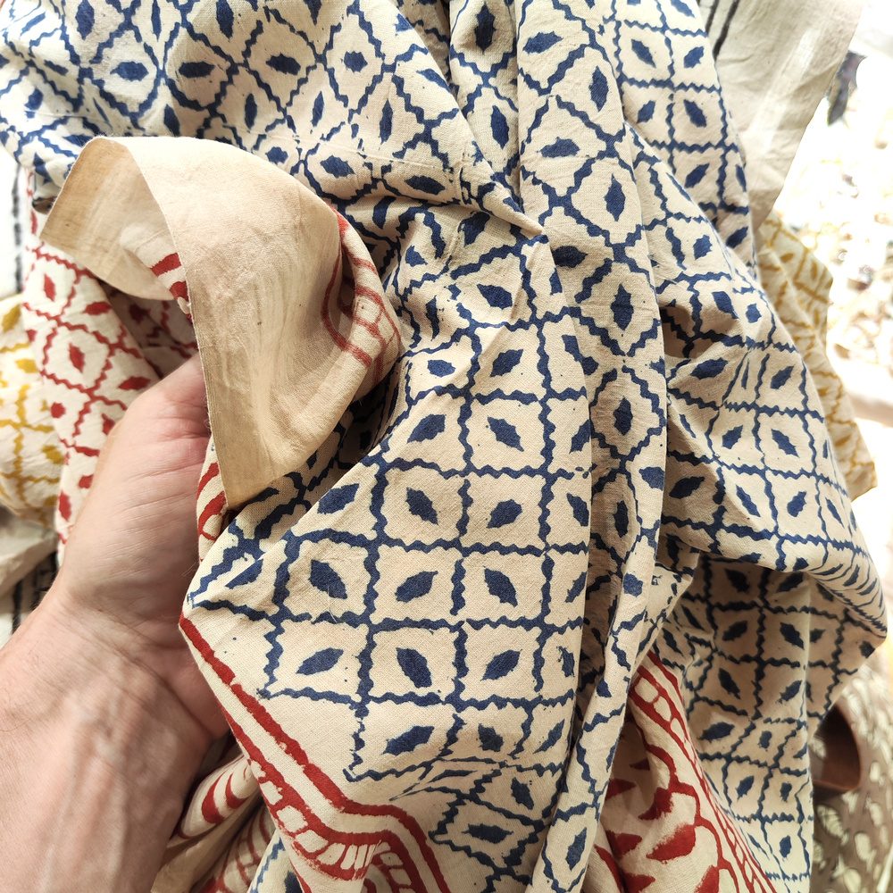 Pareo - Sarong in 100% cotone artigianale - MIRNA – blu