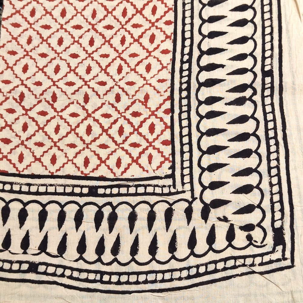 Pareo - Sarong in 100% cotone artigianale - rosso e nero