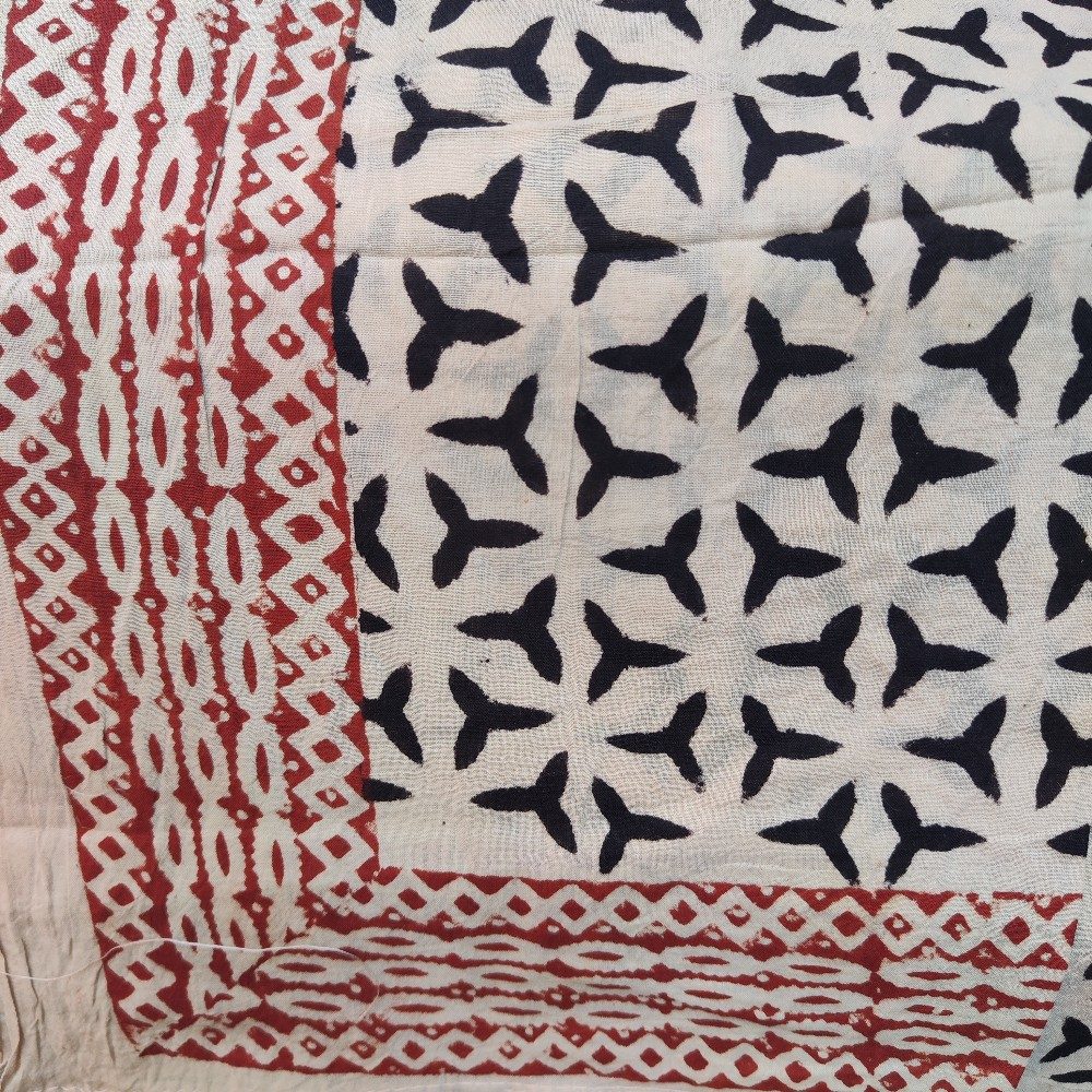 Pareo - Sarong etnico in 100% cotone artigianale - NARENG – nero rosso