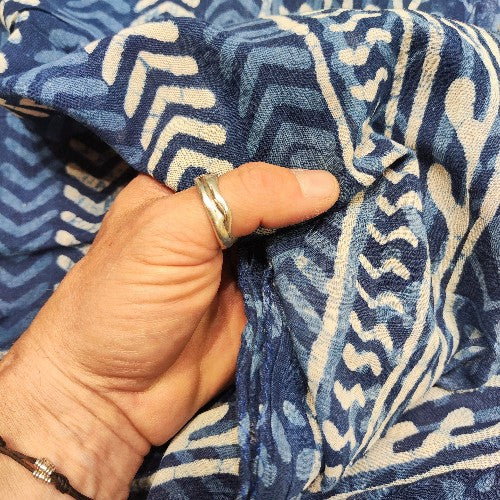 Pareo - Sarong etnico in 100% cotone artigianale - INDIGO