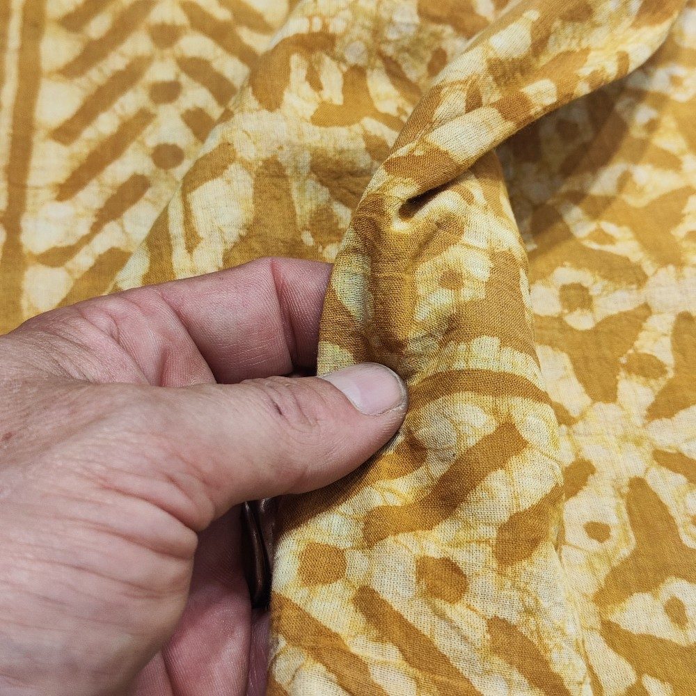 Pareo - Sarong etnico in 100% cotone artigianale - MARIK – color ocra