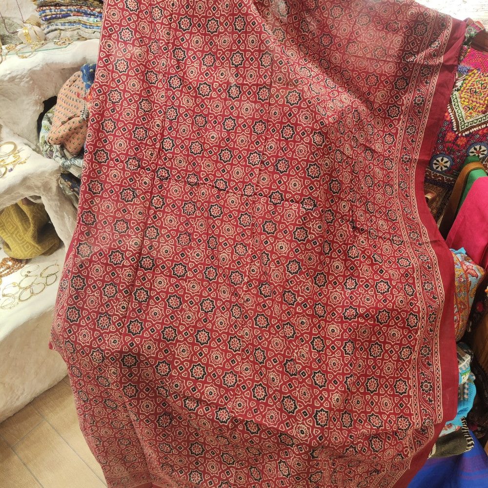 Pareo - Sciarpa artigianale in cotone con fantasie tribali - totale