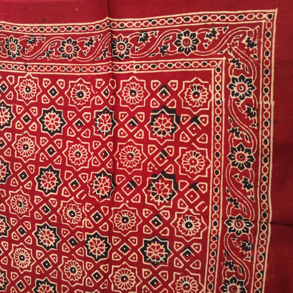 Pareo - Sciarpa artigianale in cotone con fantasie tribali KAL – totale con bordo
