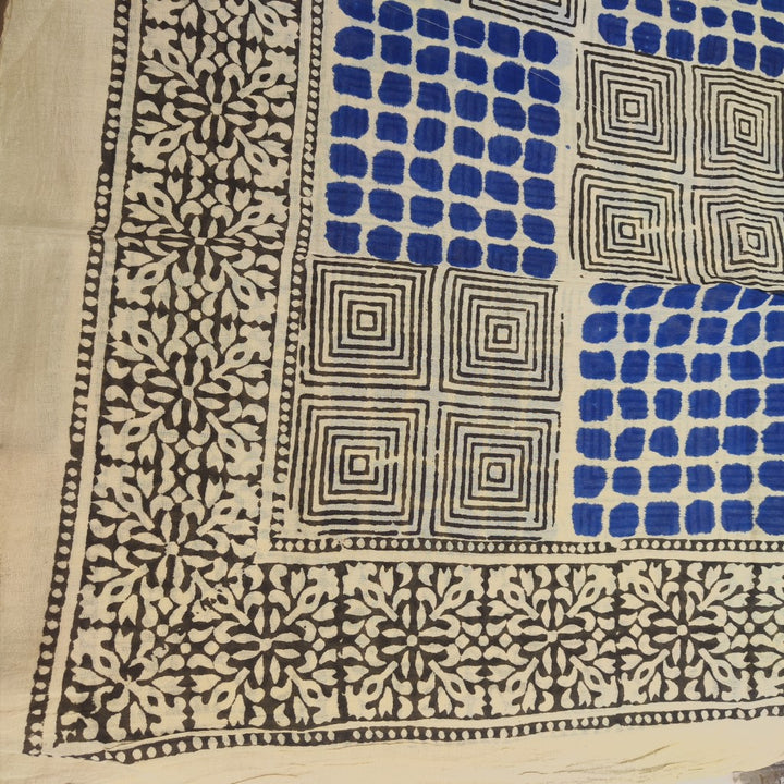SCIARPA cotone - Pareo indiano artigianale - PSYCODELIC – blu nero