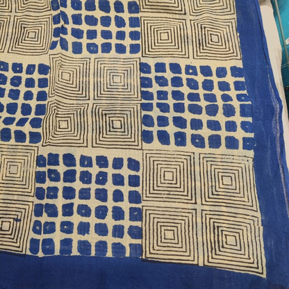 SCIARPA cotone - Pareo indiano artigianale - PSYCODELIC – blu nero blu