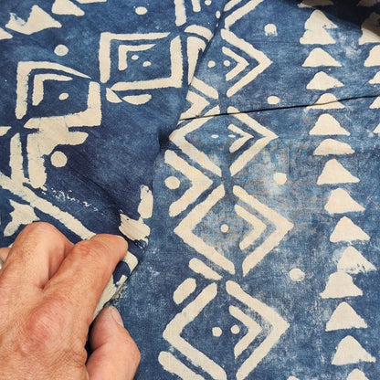 Pareo - Sarong etnico in 100% cotone artigianale - BATIK blu