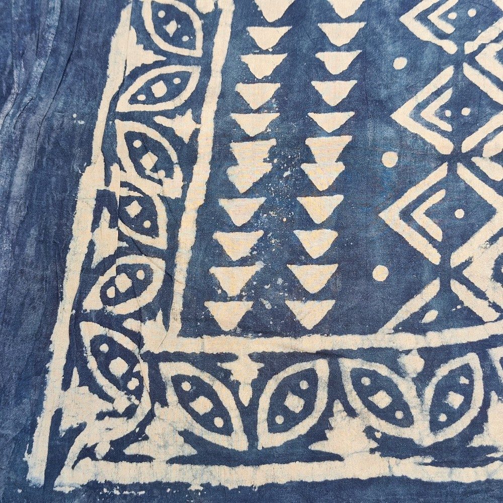 Pareo - Sarong etnico in 100% cotone artigianale - BATIK - blu