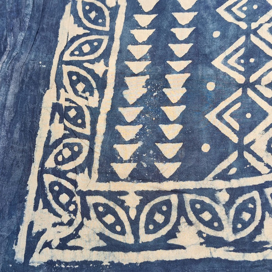 Pareo - Sarong etnico in 100% cotone artigianale - BATIK - blu