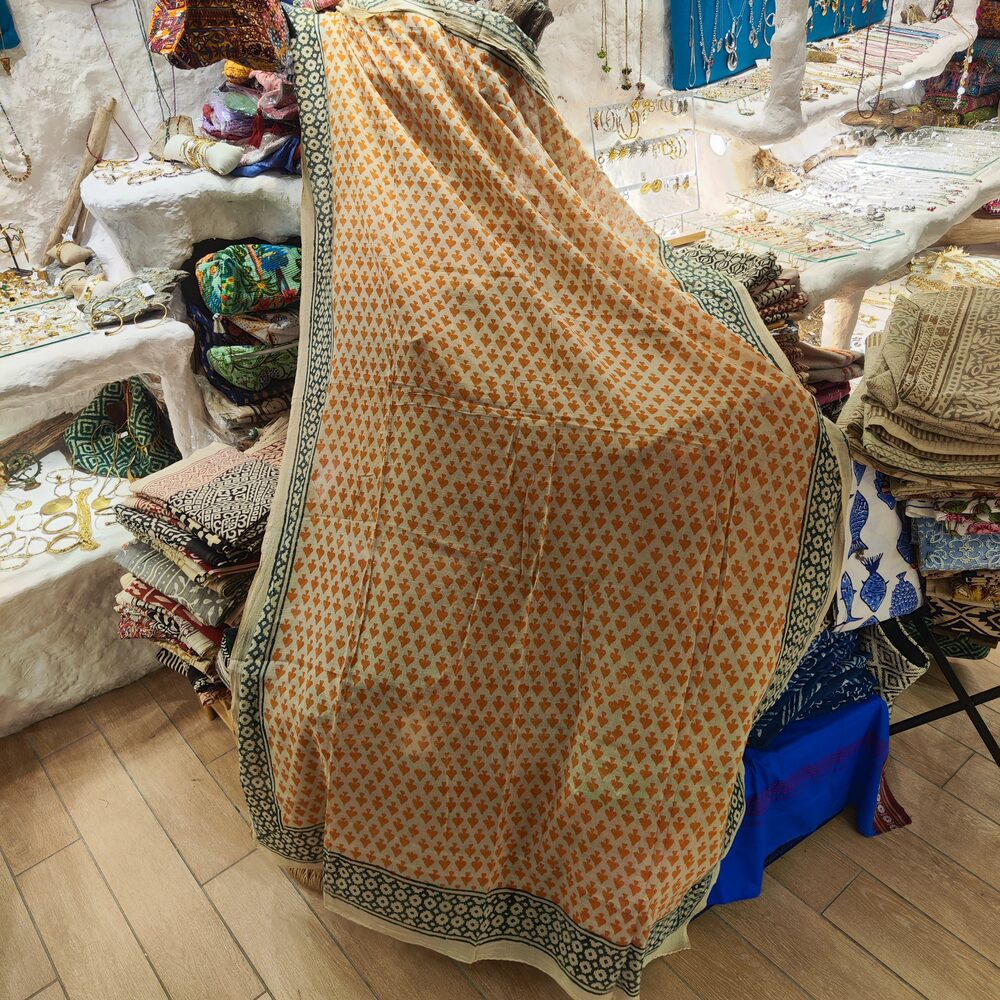 SCIARPA cotone - Pareo indiano artigianale - PIQUE – immagine6