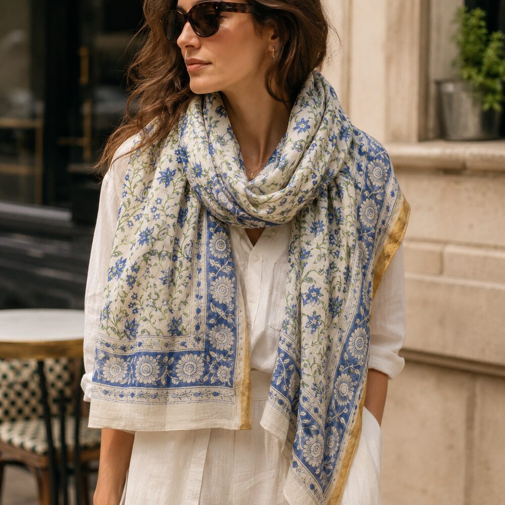 Pareo - Sarong in 100% cotone artigianale - PONDICHERRY – immagine4