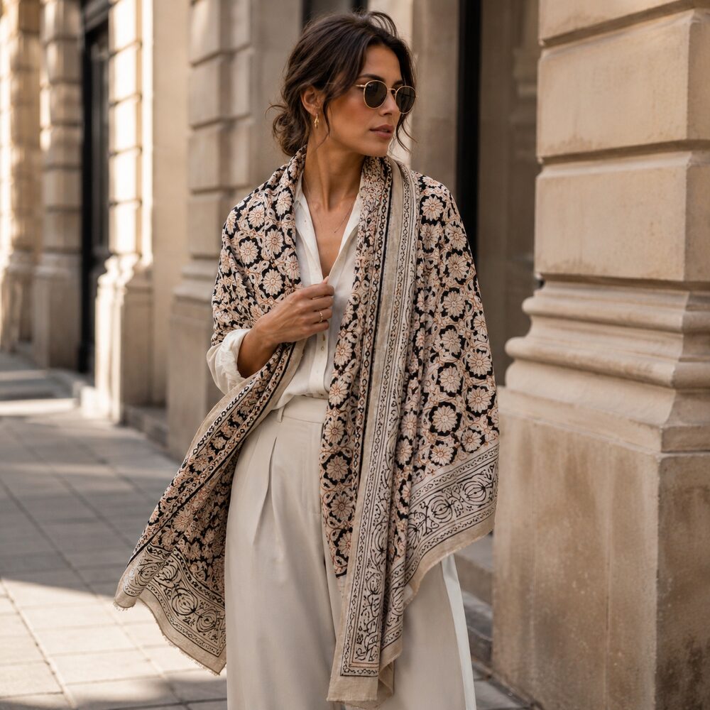 SCIARPA cotone - Pareo indiano artigianale - MIRANDA – immagine5