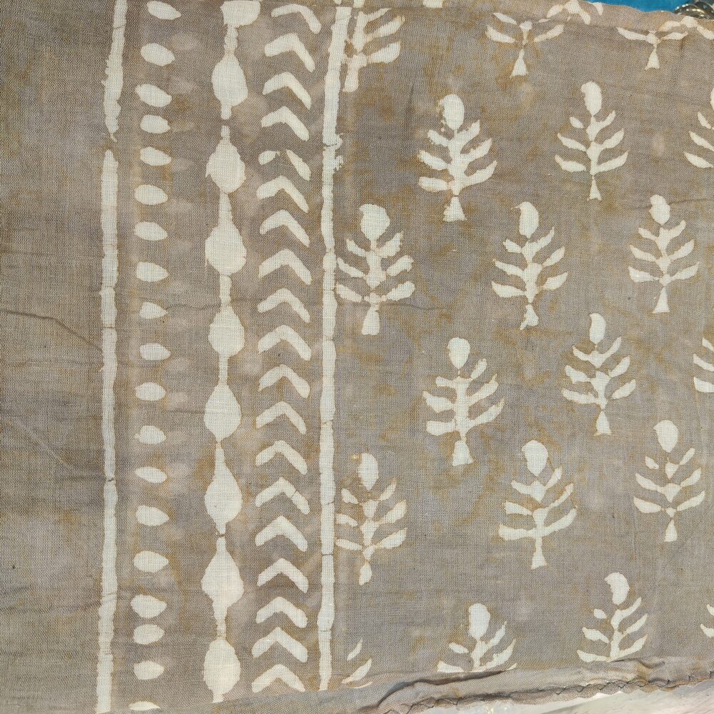 Pareo - Sarong BATIK in 100% cotone artigianale - LAURET – bianco grigio
