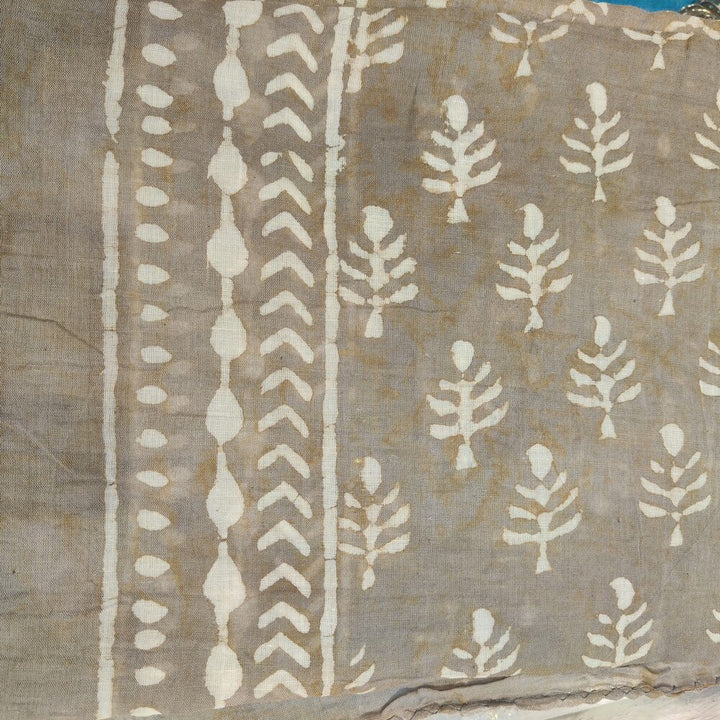 Pareo - Sarong BATIK in 100% cotone artigianale - LAURET – bianco grigio