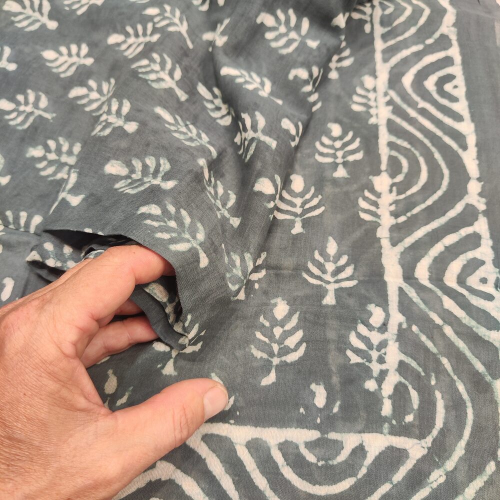 Pareo - Sarong BATIK in 100% cotone artigianale - LAURET –  grigio