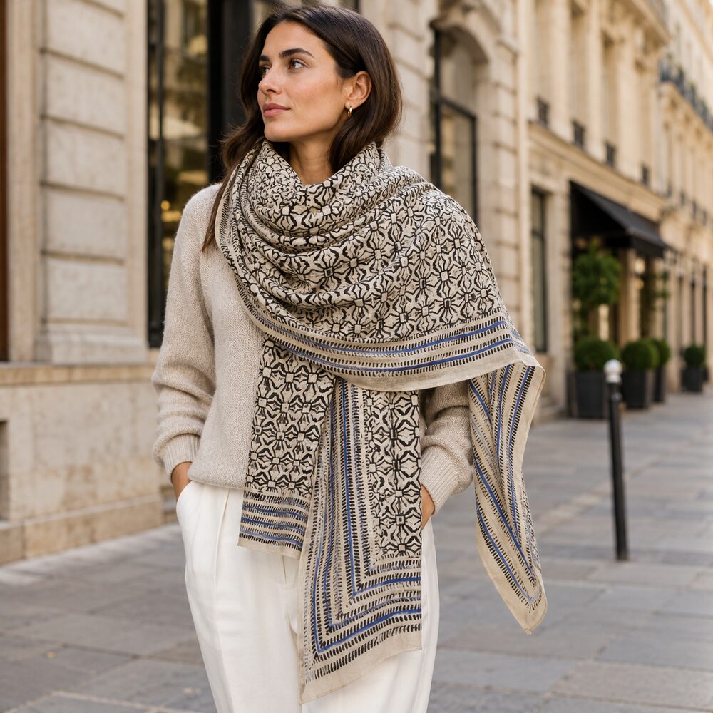 SCIARPA cotone - Pareo indiano artigianale - DORJE