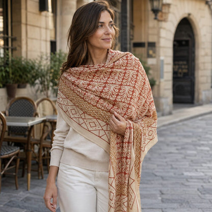 SCIARPA cotone - Pareo indiano artigianale - POMPEI – immagine4